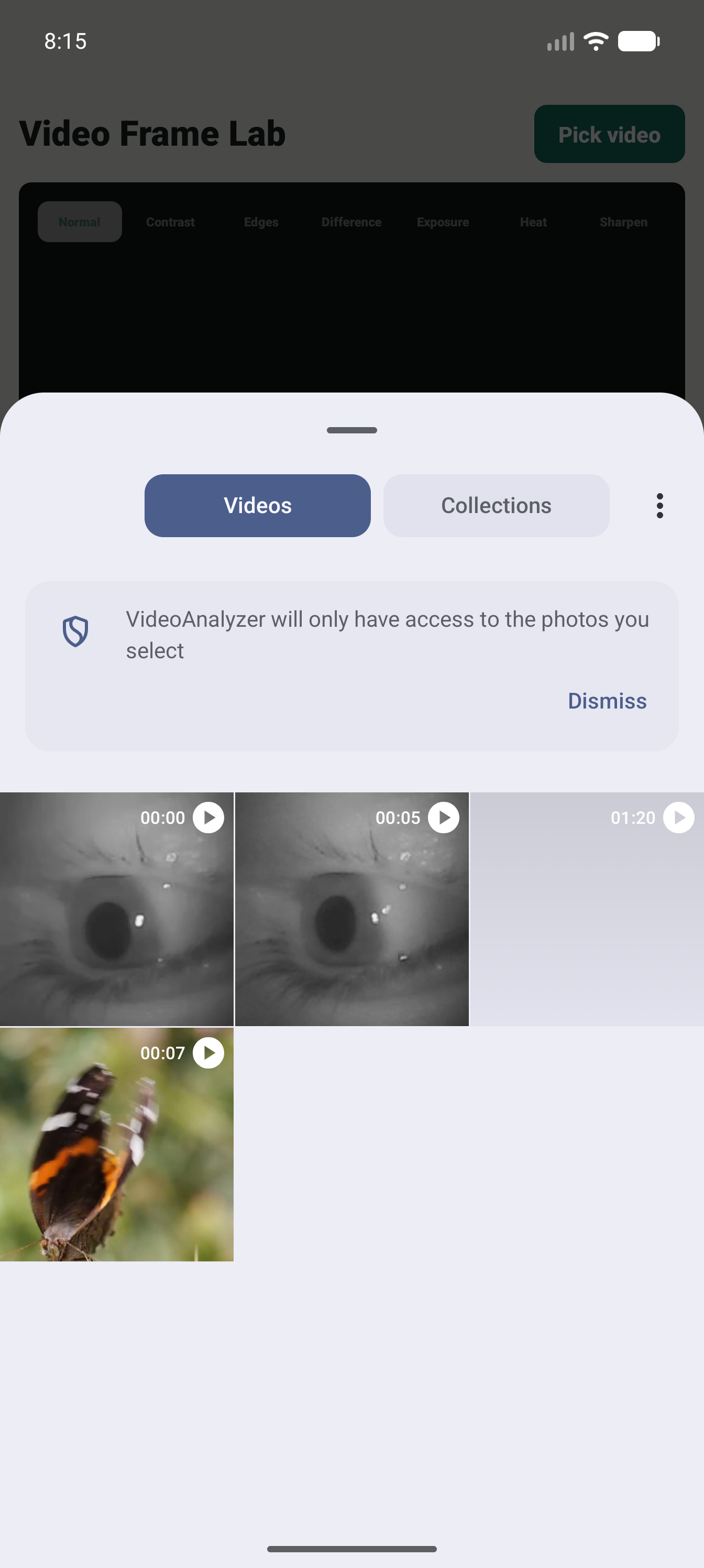 Picker opened